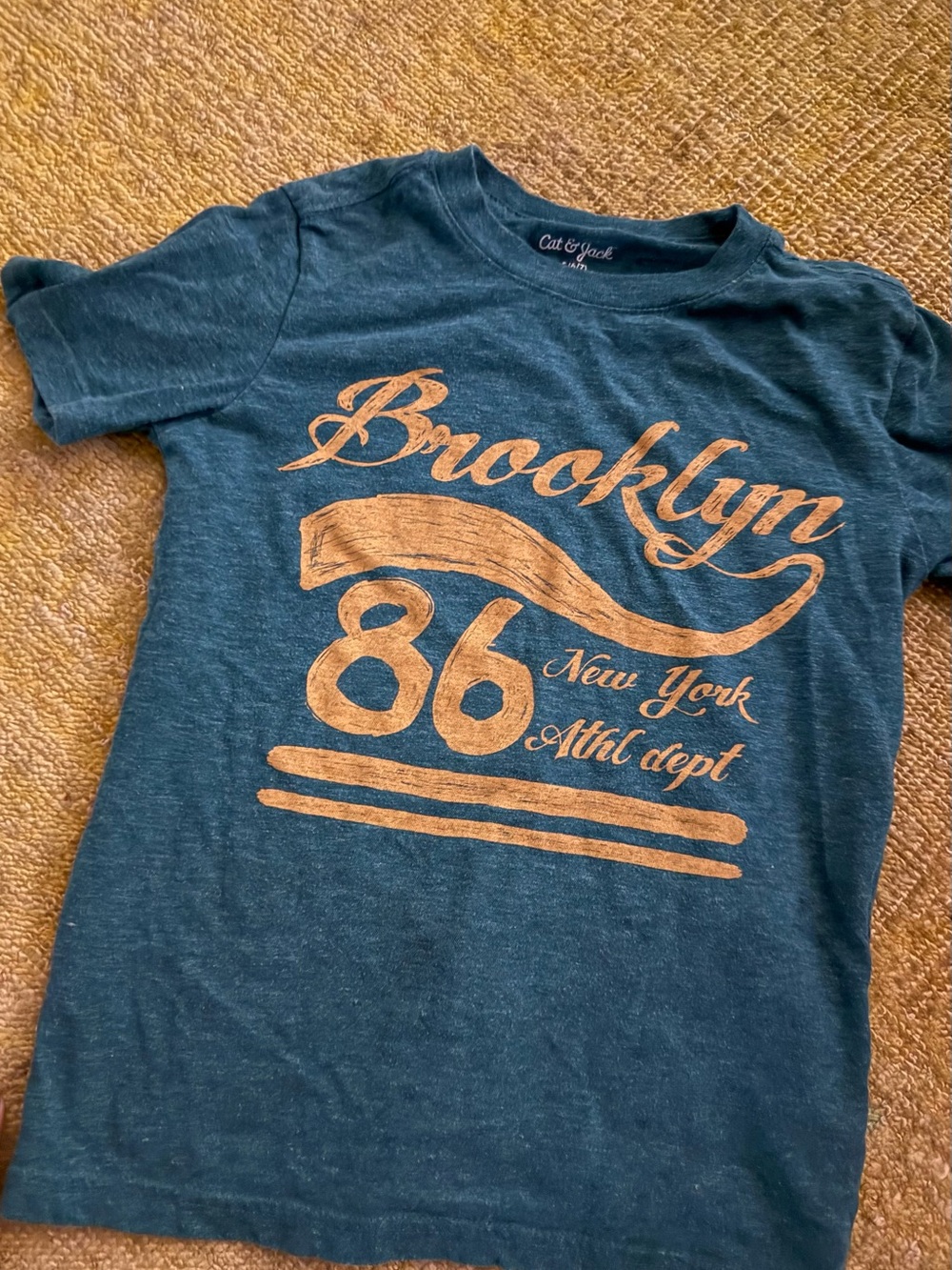 Cat & Jack Teal Short-Sleeve Brooklyn 86 Graphic Tee